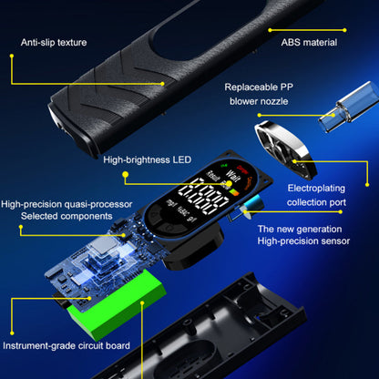 Oplaadbare alcoholtester met lcd-scherm en spraakmelding | LN50549286HEI
