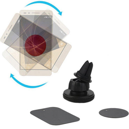 Magnetische telefoonhouder voor ventilatierooster met magneetstrips