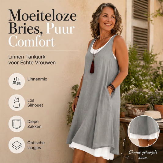 Casual mouwloze tankjurk voor dames met nep-tweedelig design