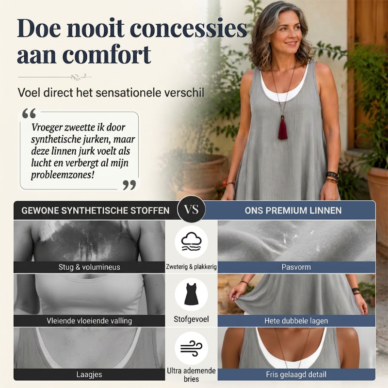 Casual mouwloze tankjurk voor dames met nep-tweedelig design