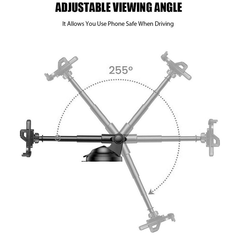 Universele auto telefoonhouder met telescopische arm