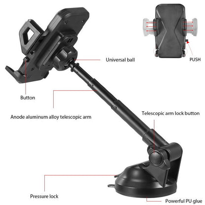 Universele auto telefoonhouder met telescopische arm