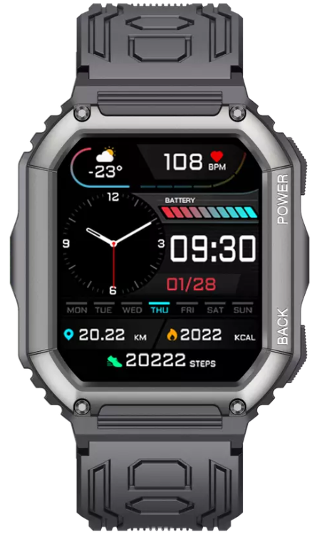 Outdoor smartwatch met krasbestendig hd scherm | 8720892045270