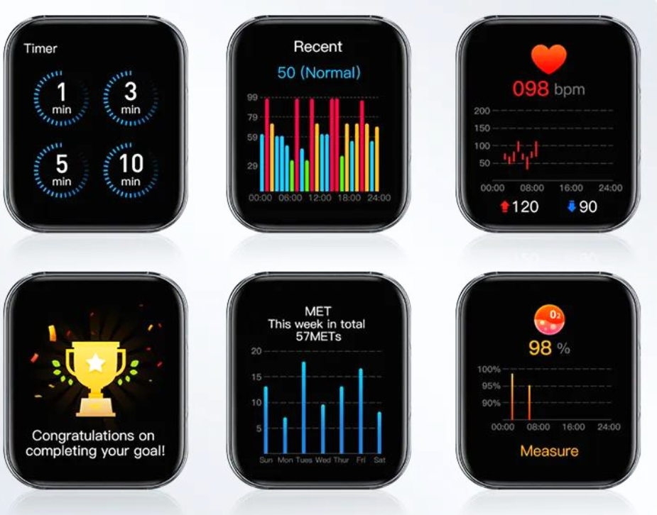 Waterdichte smartwatch met hartslagmeter en 100 sportmodi