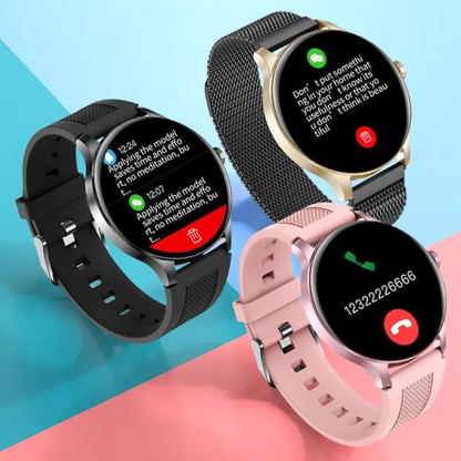 Stalen smartwatch met HD touchscreen zwart | 8720892045263