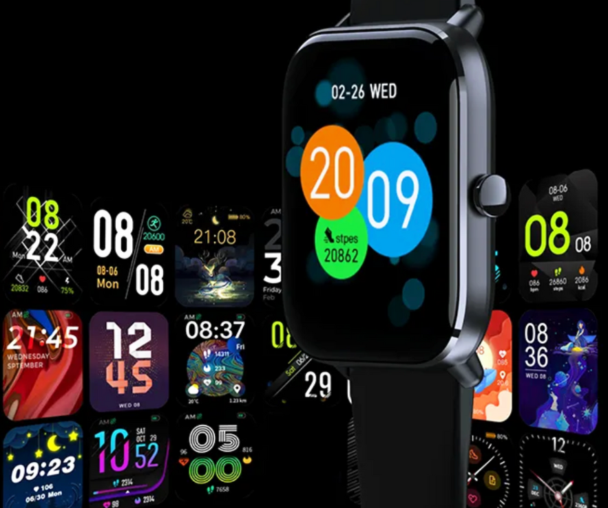 Unisex smartwatch met 1,69 inch beeldscherm en 24 sportmodi