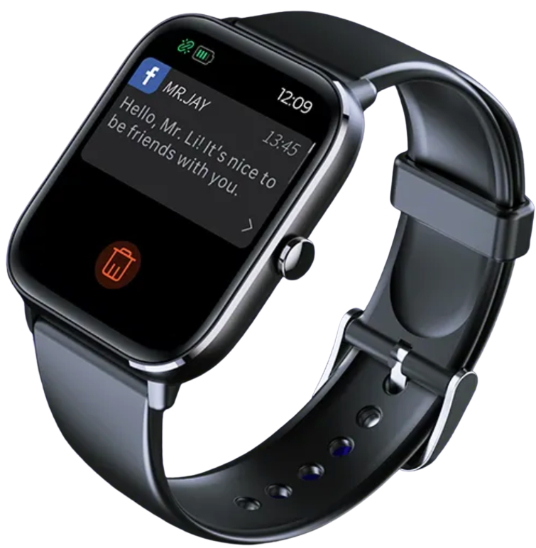Unisex smartwatch met 1,69 inch beeldscherm en 24 sportmodi