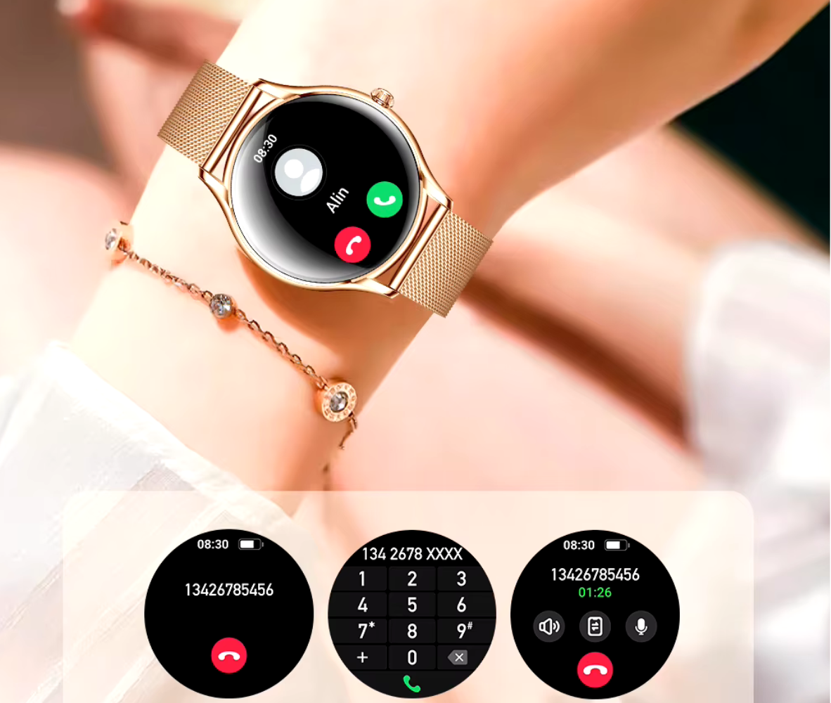 Dames smartwatch met AMOLED scherm en bluetooth bellen | SM000110