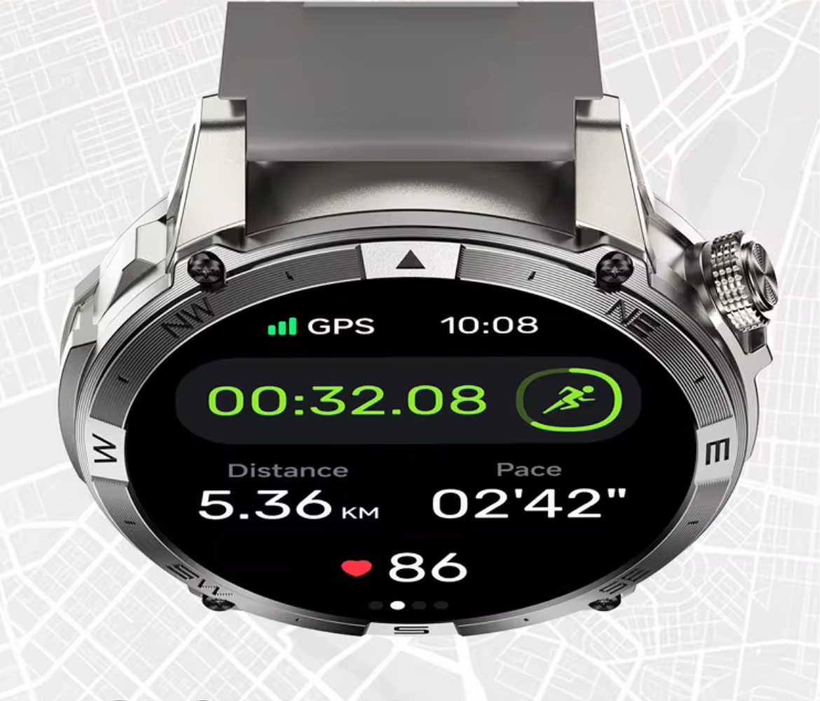 Sportieve smartwatch met ingebouwde GPS en bluetooth bellen