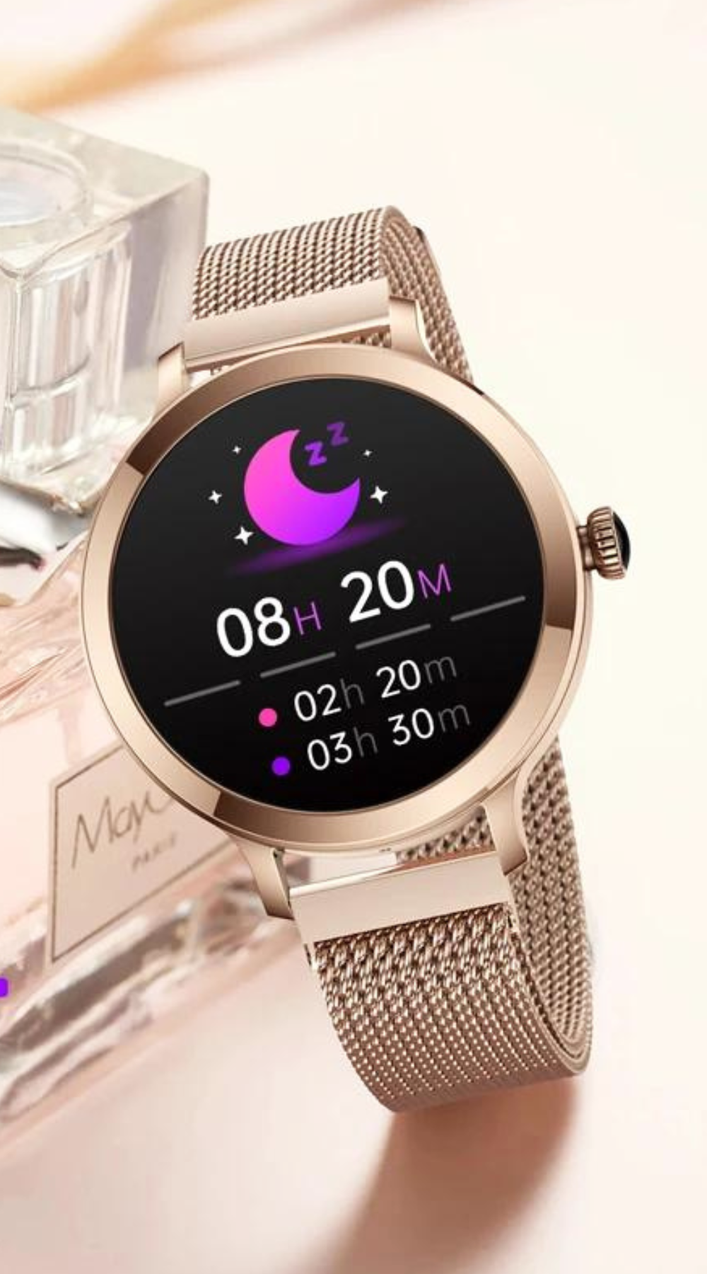 Dames smartwatch met 1,1 inch AMOLED scherm
