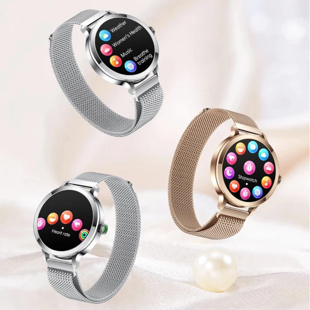 Dames smartwatch met 1,1 inch AMOLED scherm