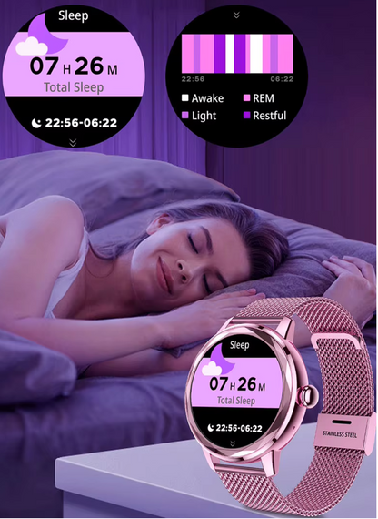 Dames smartwatch met bluetooth bellen en 125 sportmodi | 8721001520244