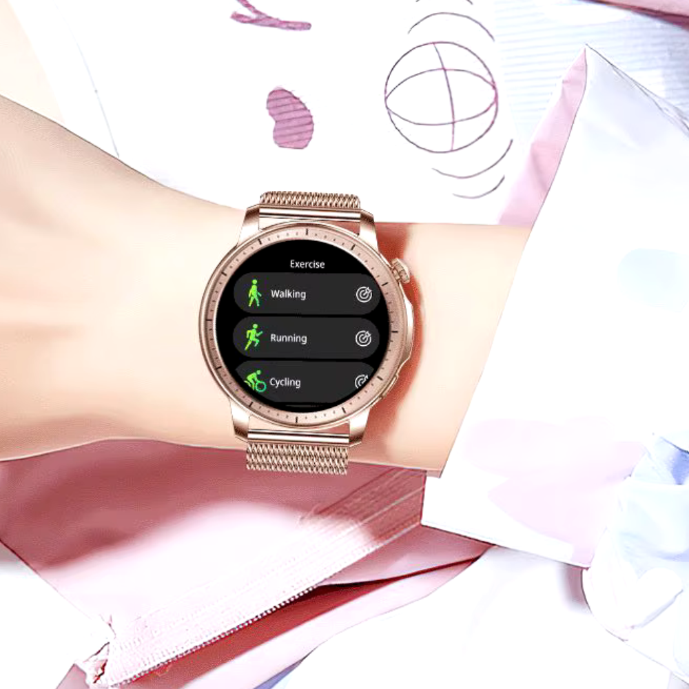 Dames smartwatch met amoled scherm en bluetooth bellen
