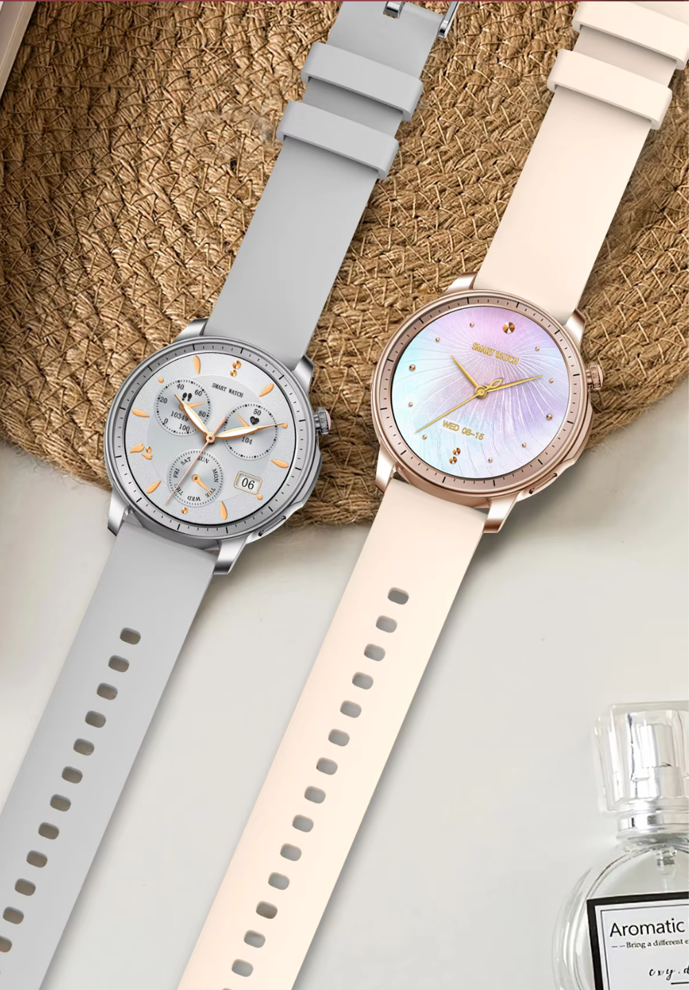 Dames smartwatch met amoled scherm en bluetooth bellen