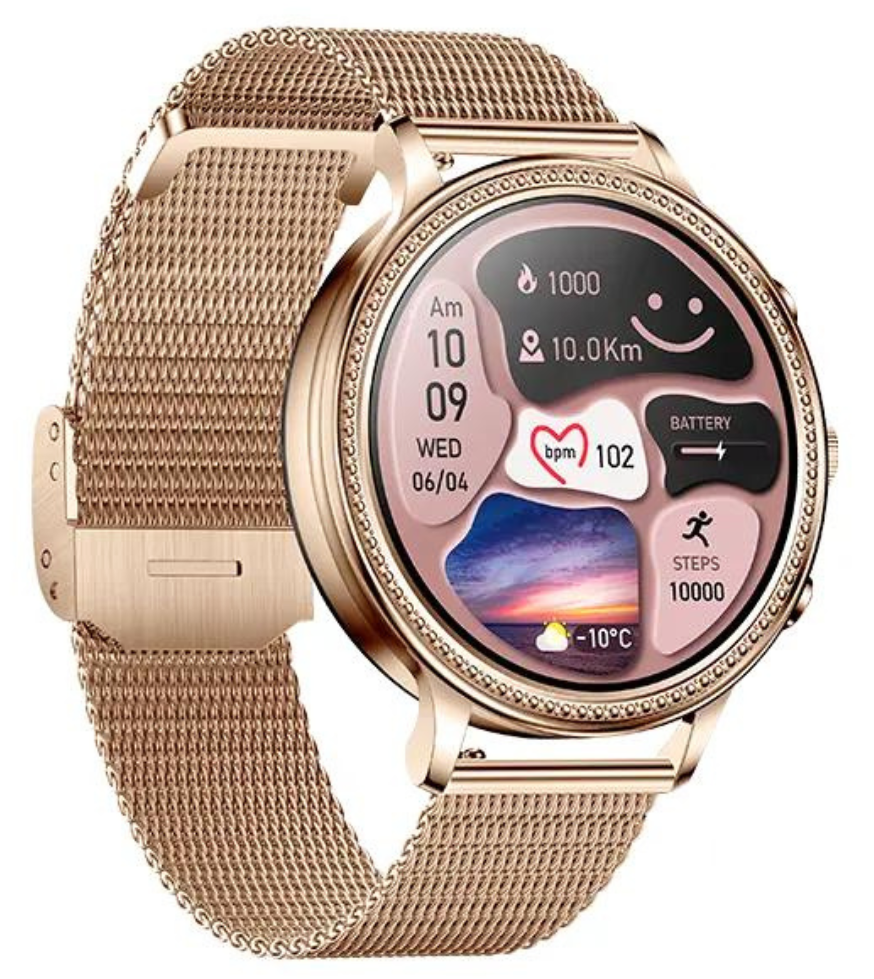 Dames smartwatch met bluetooth bellen en 110 sport modes