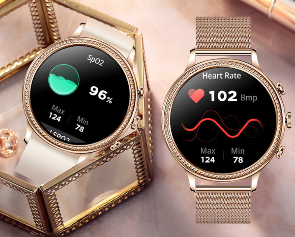 Dames smartwatch met bluetooth bellen en 110 sport modes