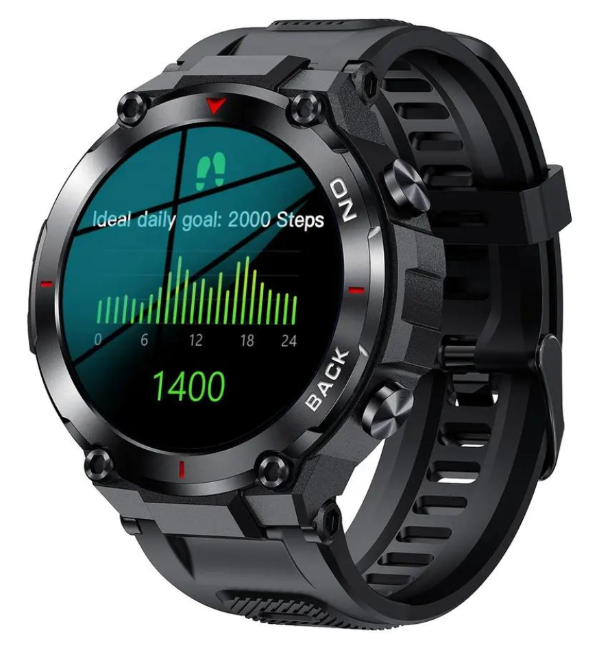 Smartwatch met GPS en sporthorloge functies zwart