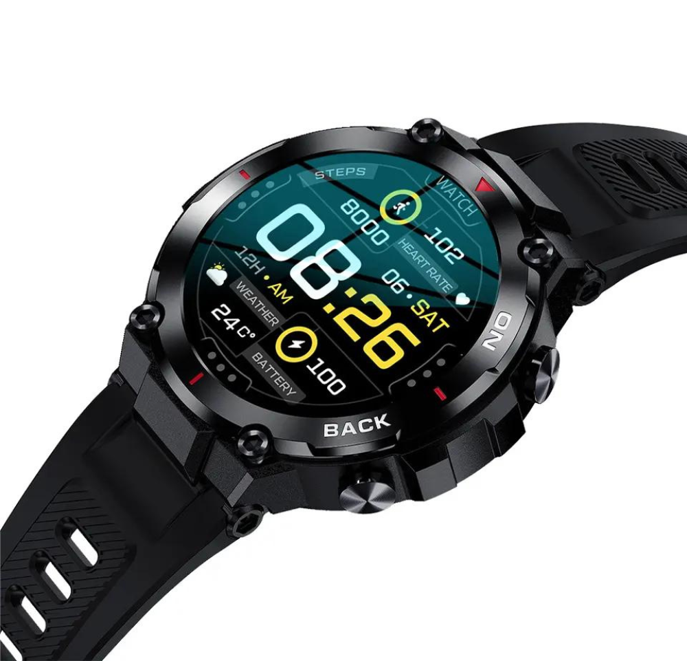 Smartwatch met GPS en sporthorloge functies zwart