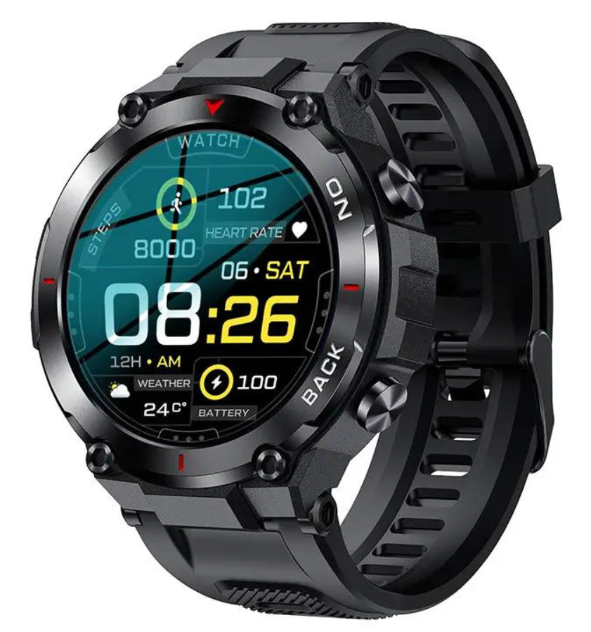 Smartwatch met GPS en sporthorloge functies zwart