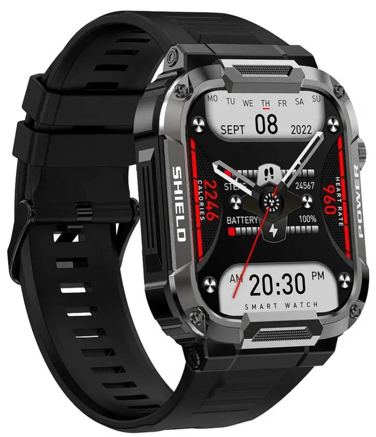 Sportieve smartwatch met hartslagmeter zwart | 8720892048141