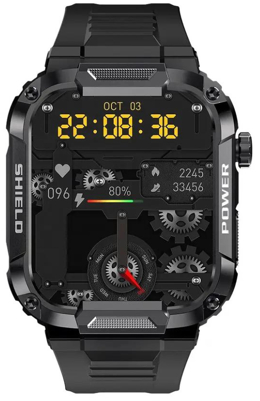 Sportieve smartwatch met hartslagmeter zwart | 8720892048141