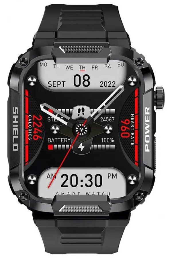Sportieve smartwatch met hartslagmeter zwart | 8720892048141