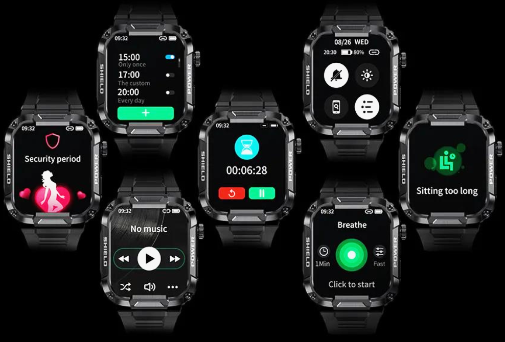 Sportieve smartwatch met hartslagmeter zwart | 8720892048141