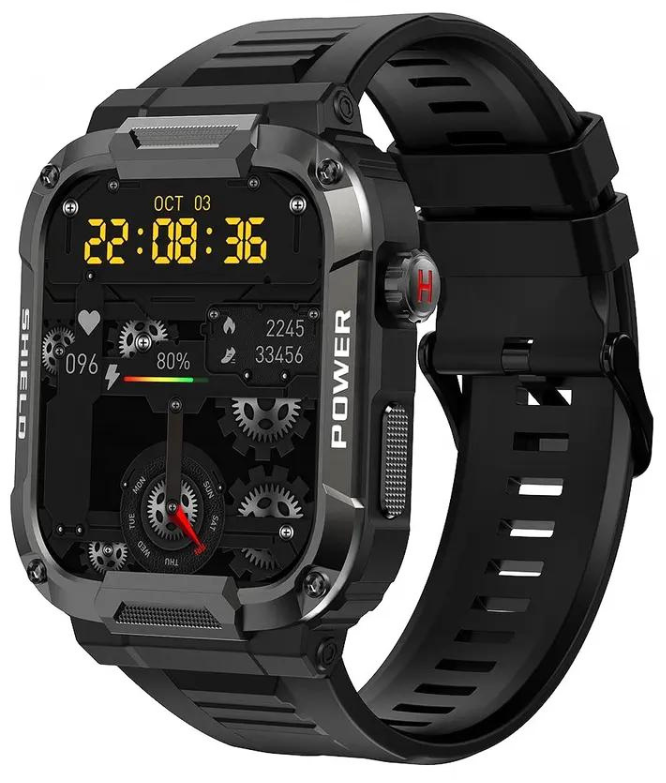 Sportieve smartwatch met hartslagmeter zwart | 8720892048141