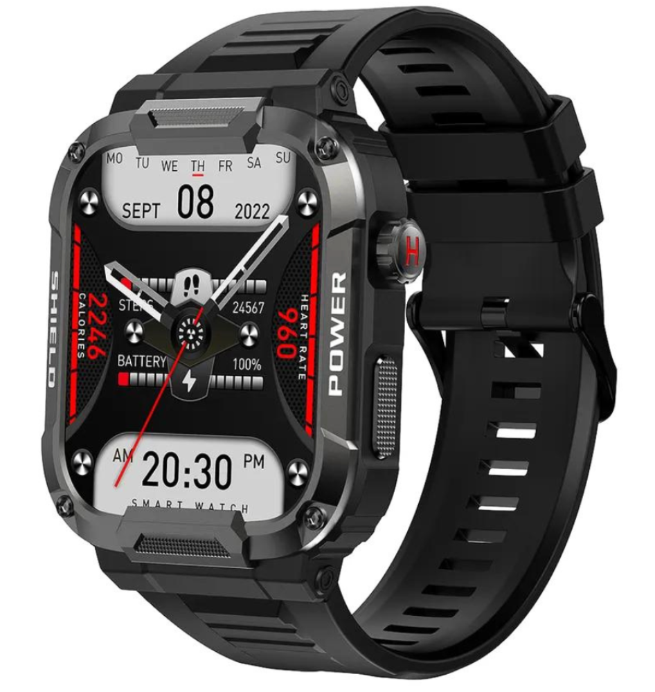 Sportieve smartwatch met hartslagmeter zwart | 8720892048141