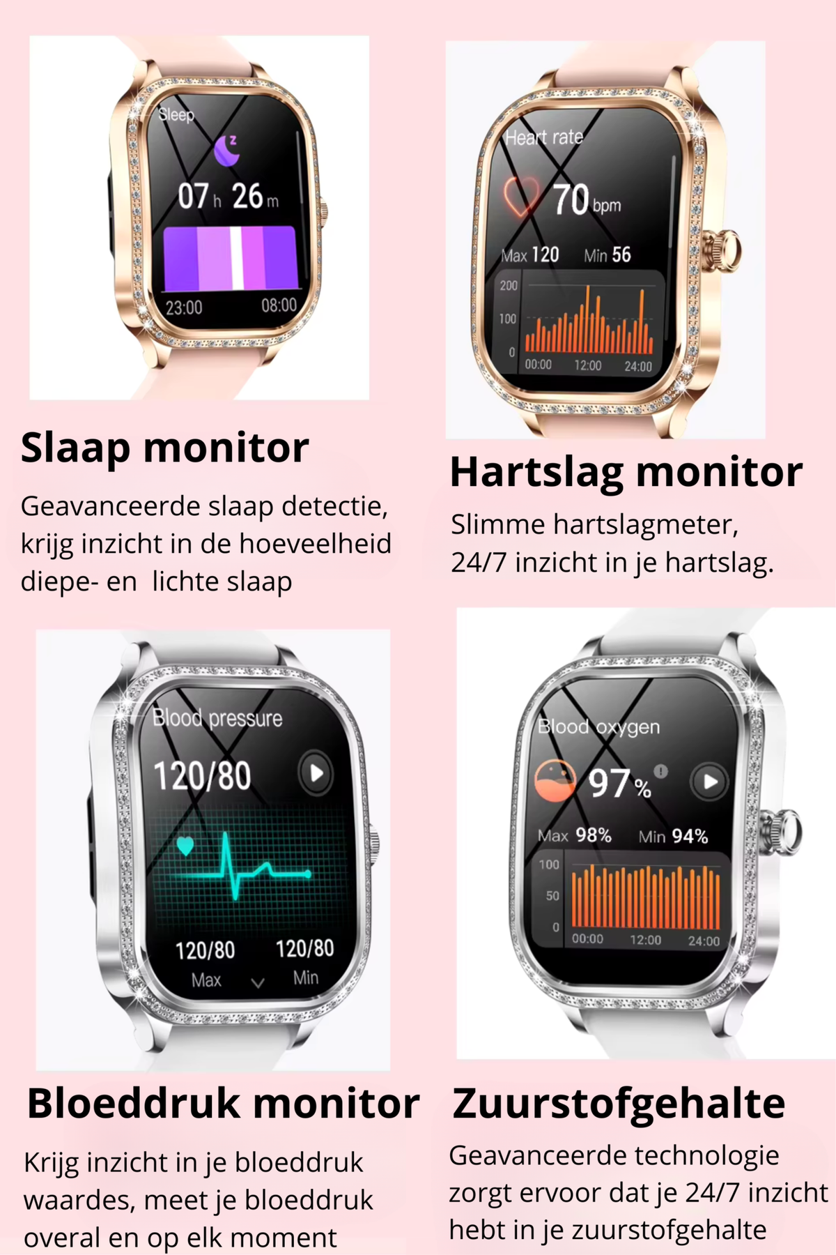 Smartwatch voor dames met bluetooth bellen