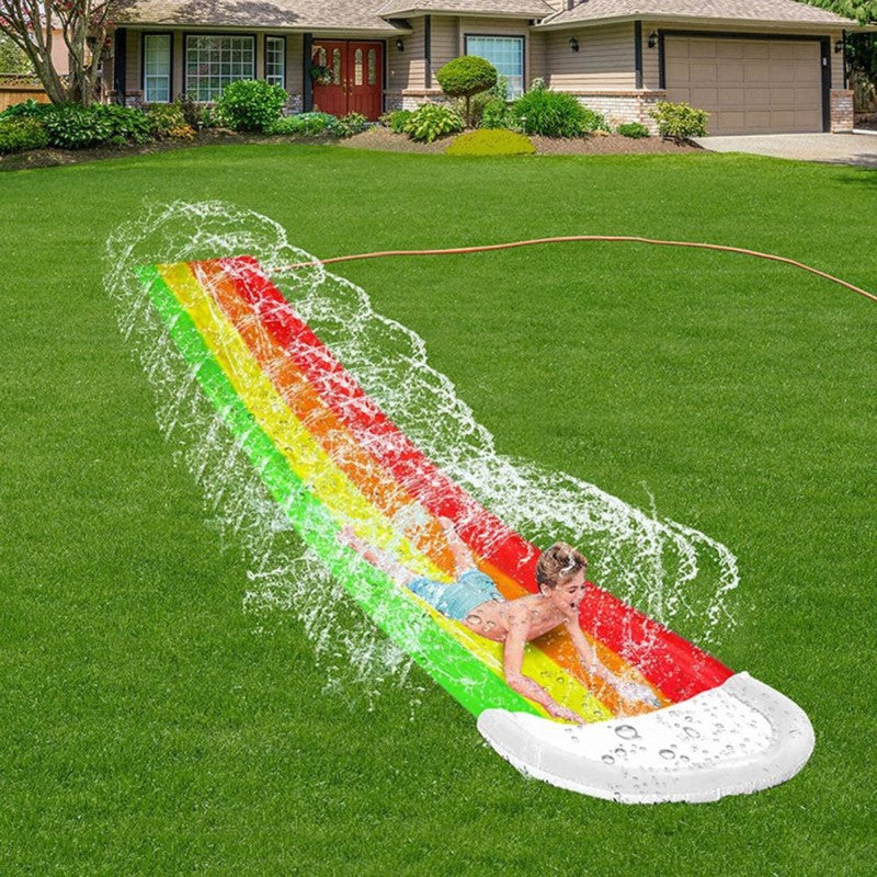 Kleurrijke waterglijbaan van 480 cm met sproeiers